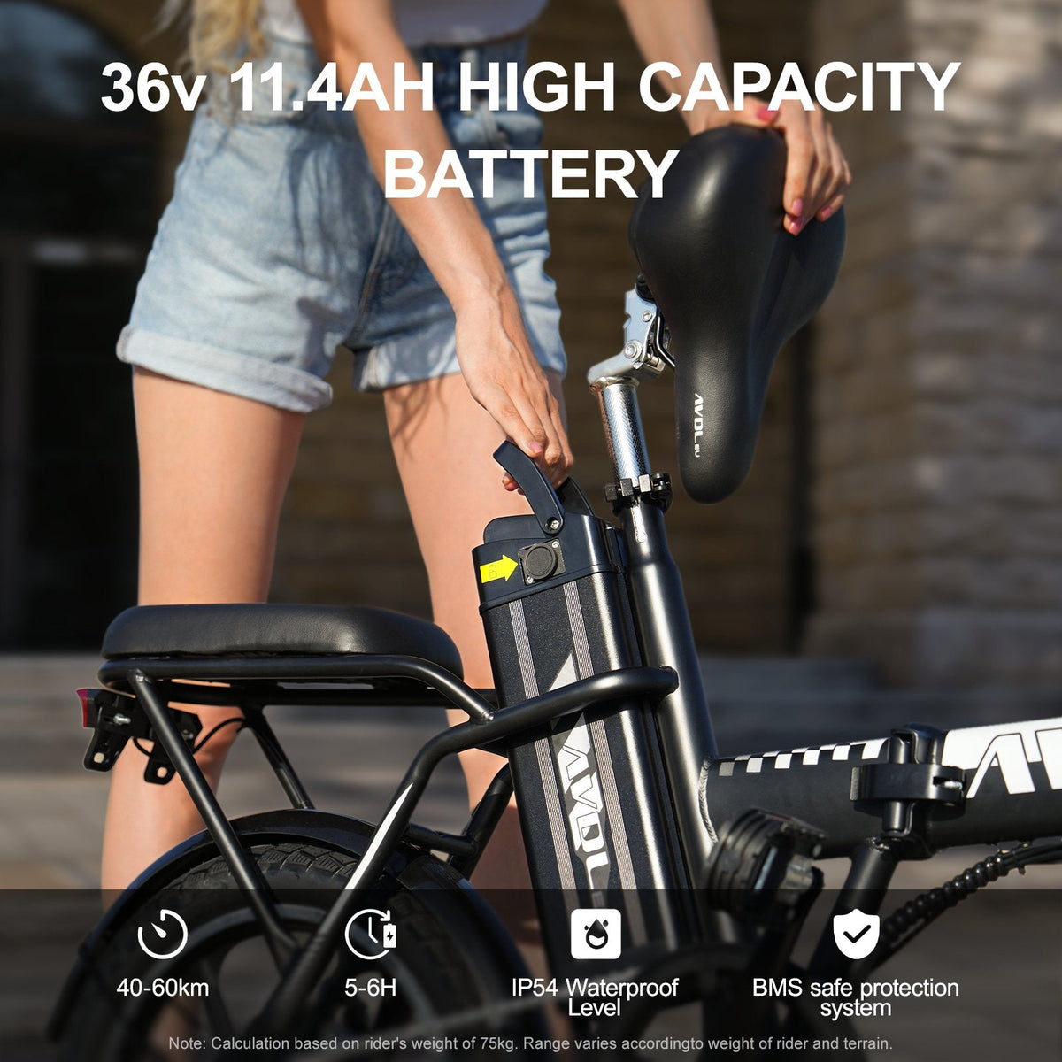 Adult Ebike Bicycle 16 Inch Folding Variable Speed Ebicycle For Student White | AVDLBIKE A10