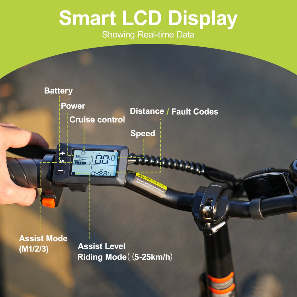 16" Ebike Folding Bicycle for Adults Top Speed 25km/h | A10 Green