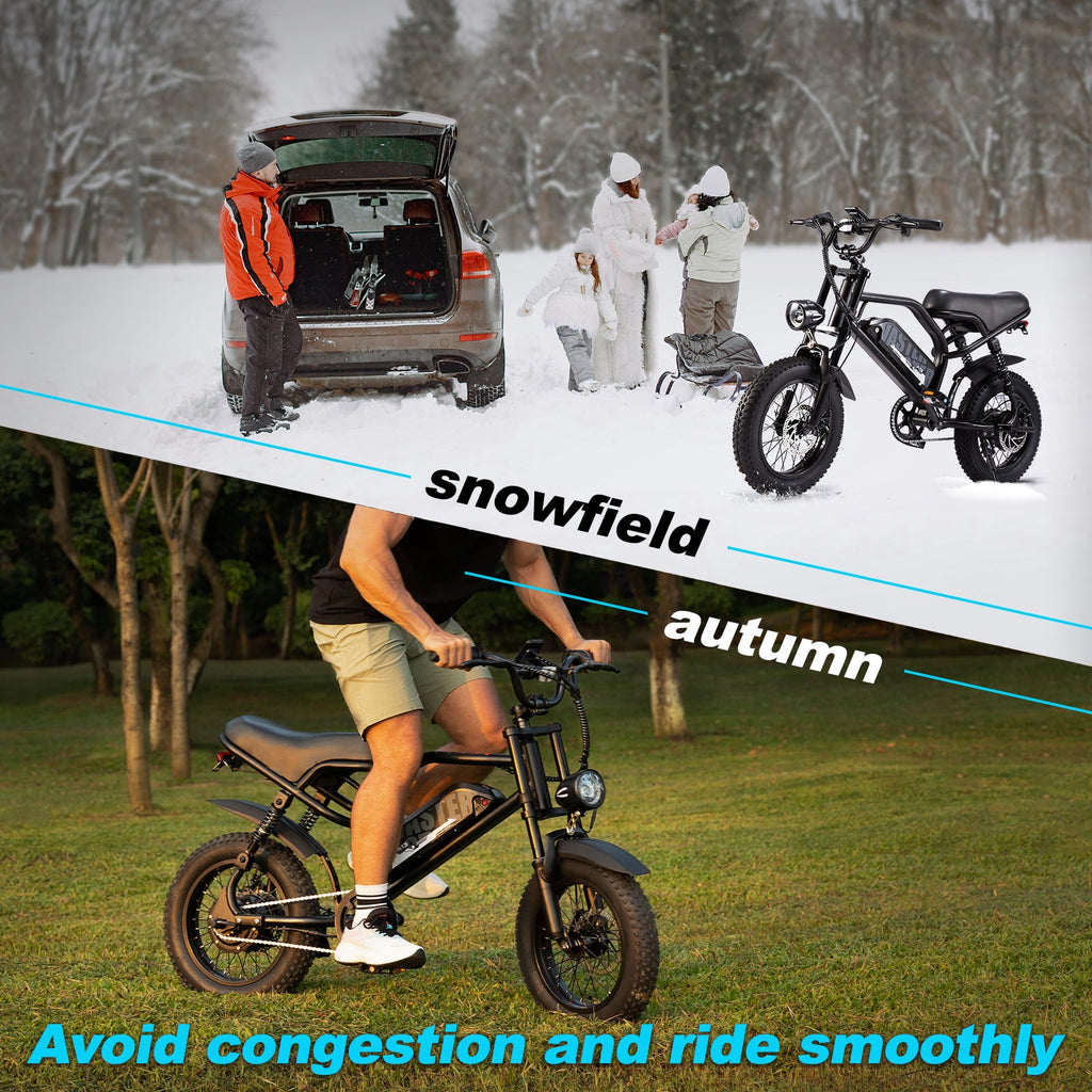 Electric Bike for Teenager 25km/h Ebike, 16'' Fat Tire Electric Bike, 40-50 Km PAS Range, 460Wh Larger Battery | AVDLBIKE A13