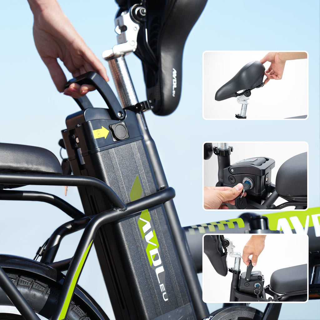 16" Ebike Folding Bicycle for Adults Top Speed 25km/h | A10 Green