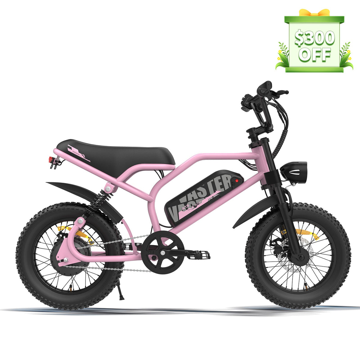 Electric Bike for Teenager 20 mph Ebike 20-45 Miles PAS Range, 460Wh Larger Battery, 16'' Fat Tire | A13 Blue