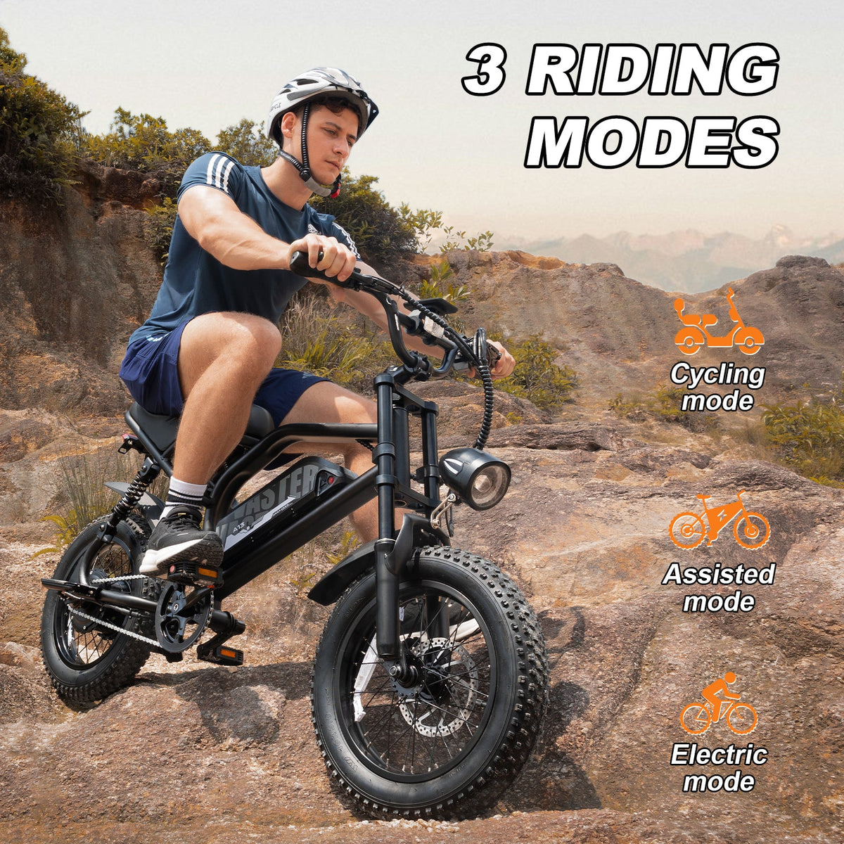 Electric Bike for Teenager 22 mph Ebike ,16'' Fat Tire Electric Bike, 20-45 Miles PAS Range, 36V12.8 Ah, 460Wh Larger Battery | A13