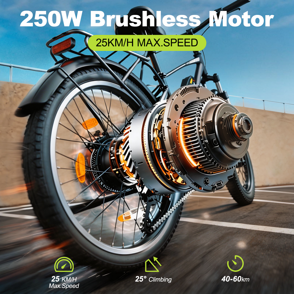 Electric Bike for Adults, 27.5 Inch Electric Mountain Bike with Cruise Control, 250W 36V 12.8Ah Removable Battery, 25 km/h , Up to 50 KM Range | A31