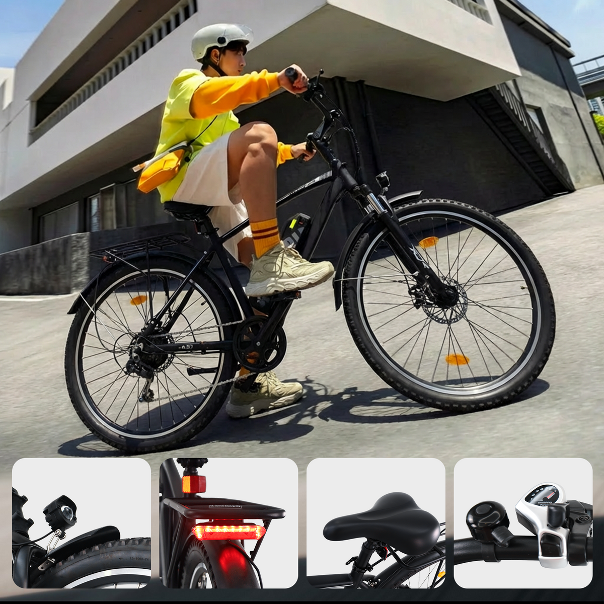Electric Bike for Adults, 27.5 Inch Electric Mountain Bike with Cruise Control, 250W 36V 12.8Ah Removable Battery, 25 km/h , Up to 50 KM Range | A31