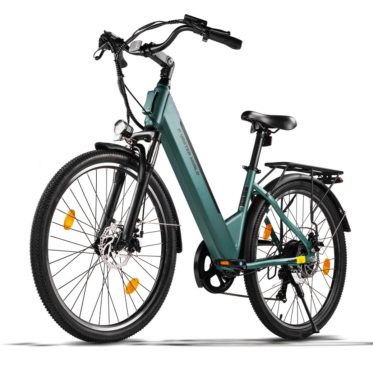 26" Electric Bike for Adults, Electric Ebike with SHIMANO 7-Speed, Low-step-through Electric Bicycles ,Assisted up to 70km Green | A32