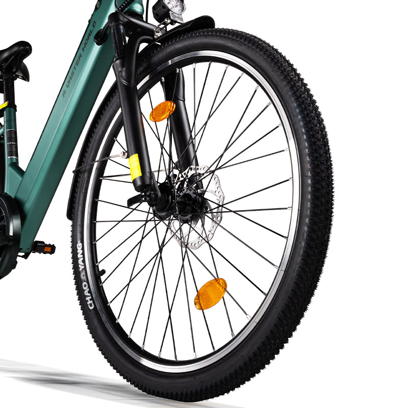 26" Electric Bike for Adults, Electric Ebike with SHIMANO 7-Speed, Low-step-through Electric Bicycles ,Assisted up to 70km Green | A32