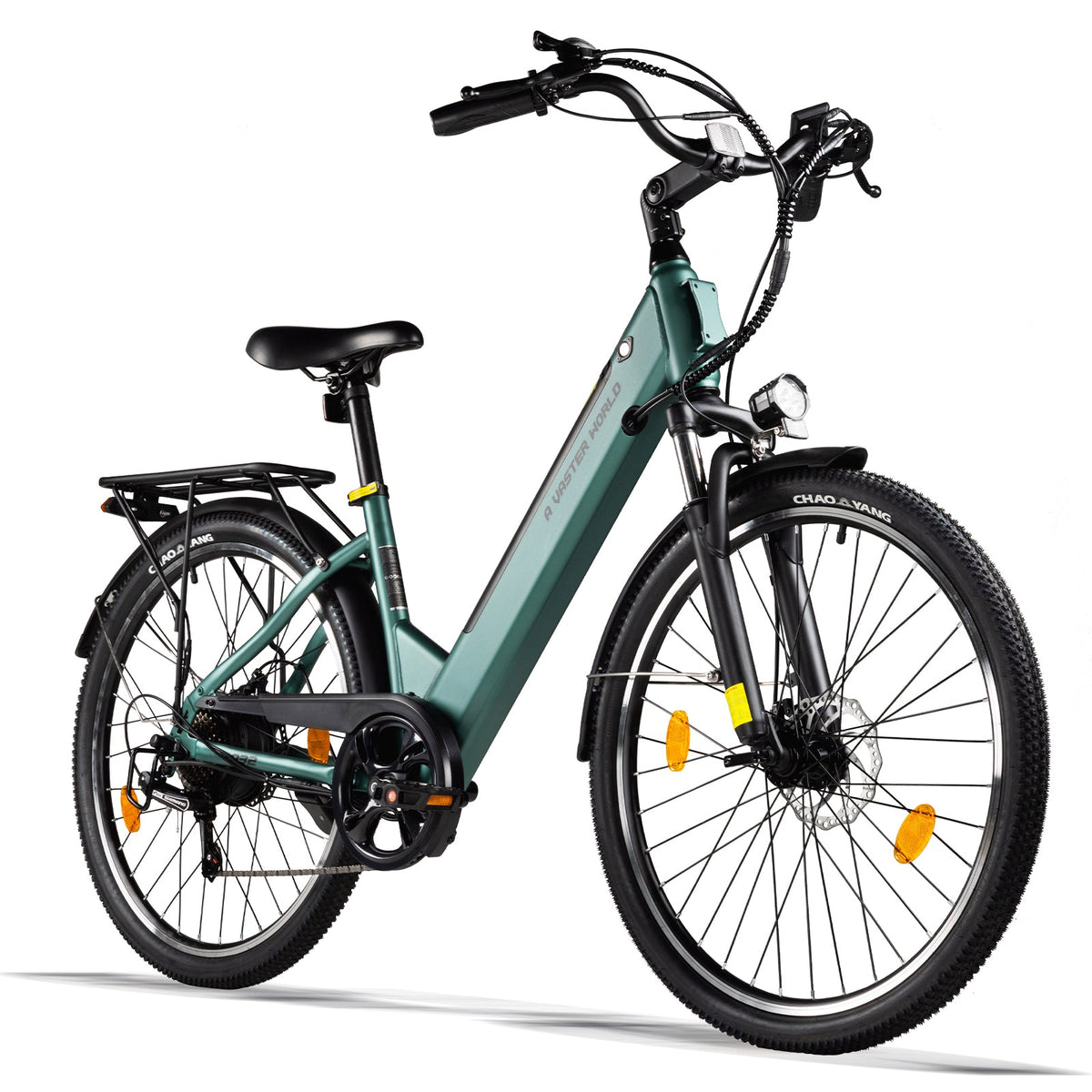 26" Electric Bike for Adults, Electric Ebike with SHIMANO 7-Speed, Low-step-through Electric Bicycles ,Assisted up to 70km Green | A32