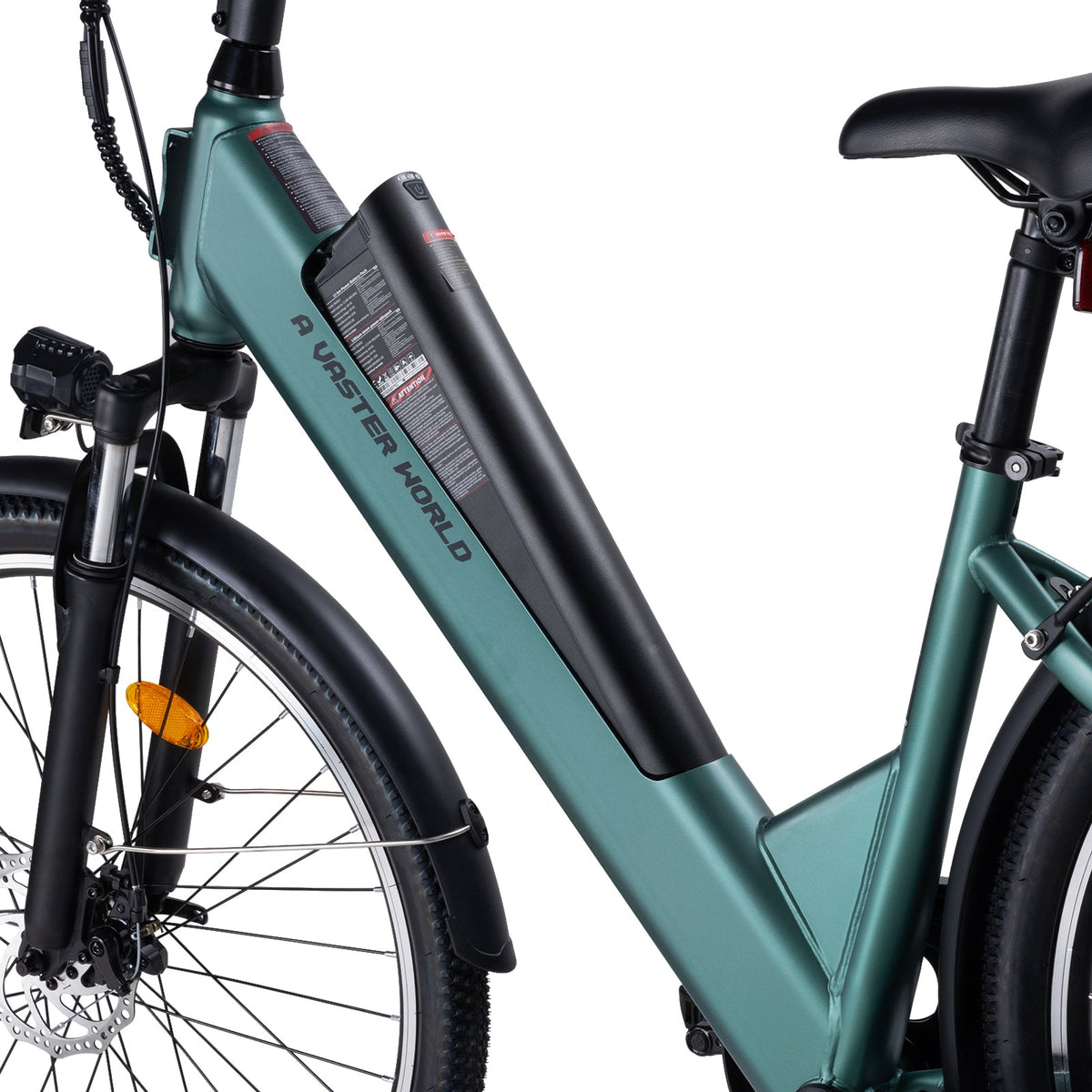 26" Electric Bike for Adults, Electric Ebike with SHIMANO 7-Speed, Low-step-through Electric Bicycles ,Assisted up to 70km Green | A32