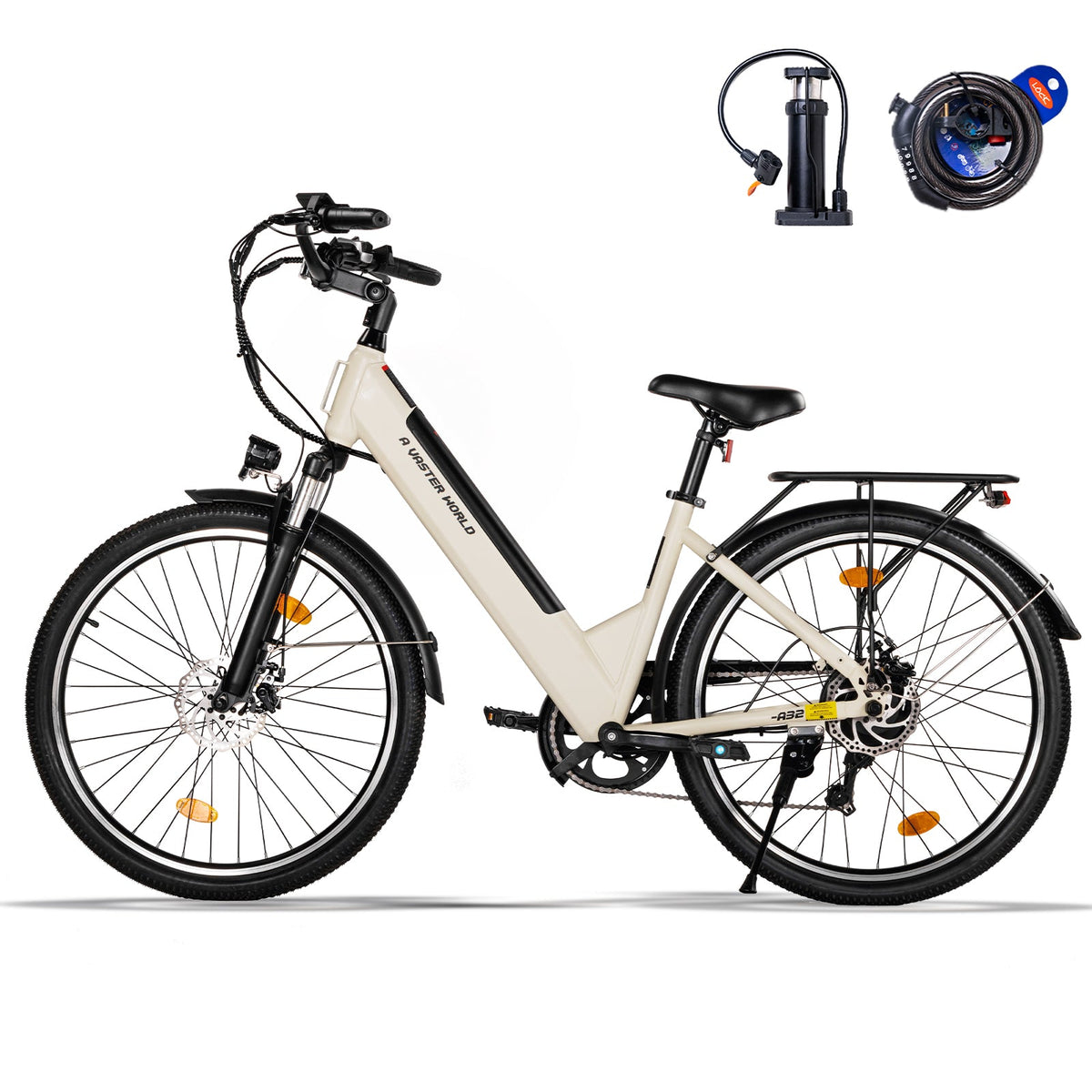 26" Electric Bike for Adults, Electric Ebike with SHIMANO 7-Speed, Low-step-through Electric Bicycles ,Assisted up to 70km Green | A32