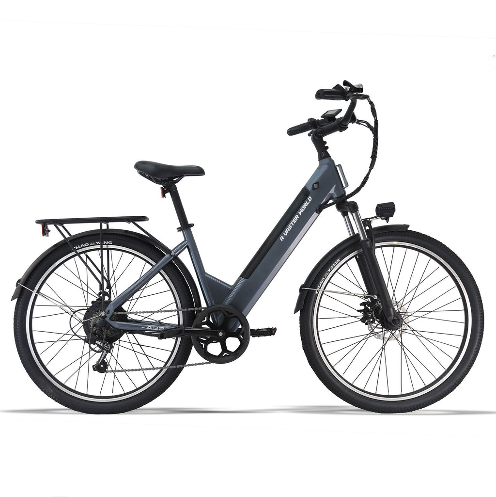 26" Electric Bike for Adults, Electric Ebike with SHIMANO 7-Speed, Low-step-through Electric Bicycles ,Assisted up to 70km Green | A32