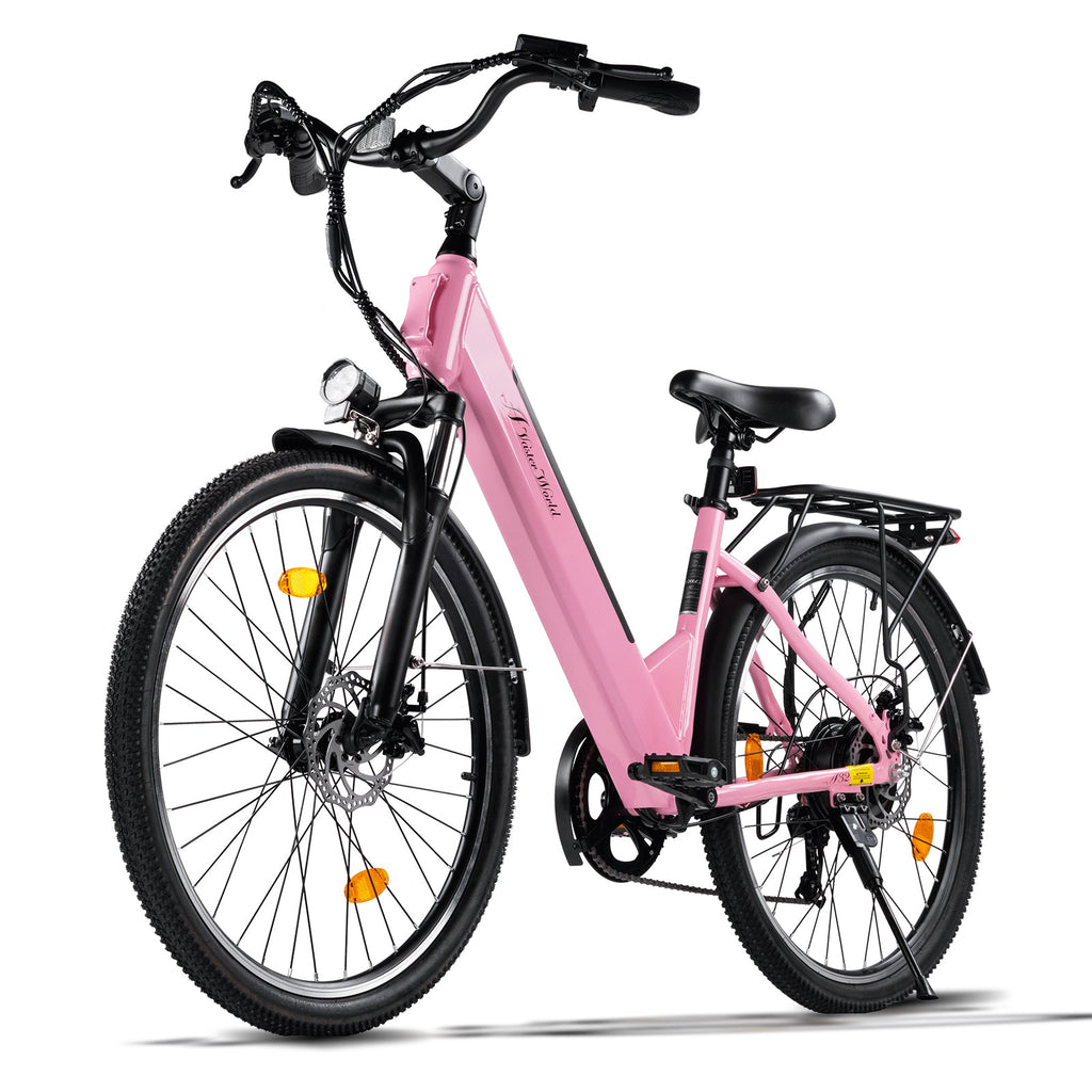 Ebike for Adult 26 Inch City Bike, 250W Motor, 48V 499 Wh Battery ,60-70 Km PAS Reichweite, 7 Gang Schaltung | A32 Pink