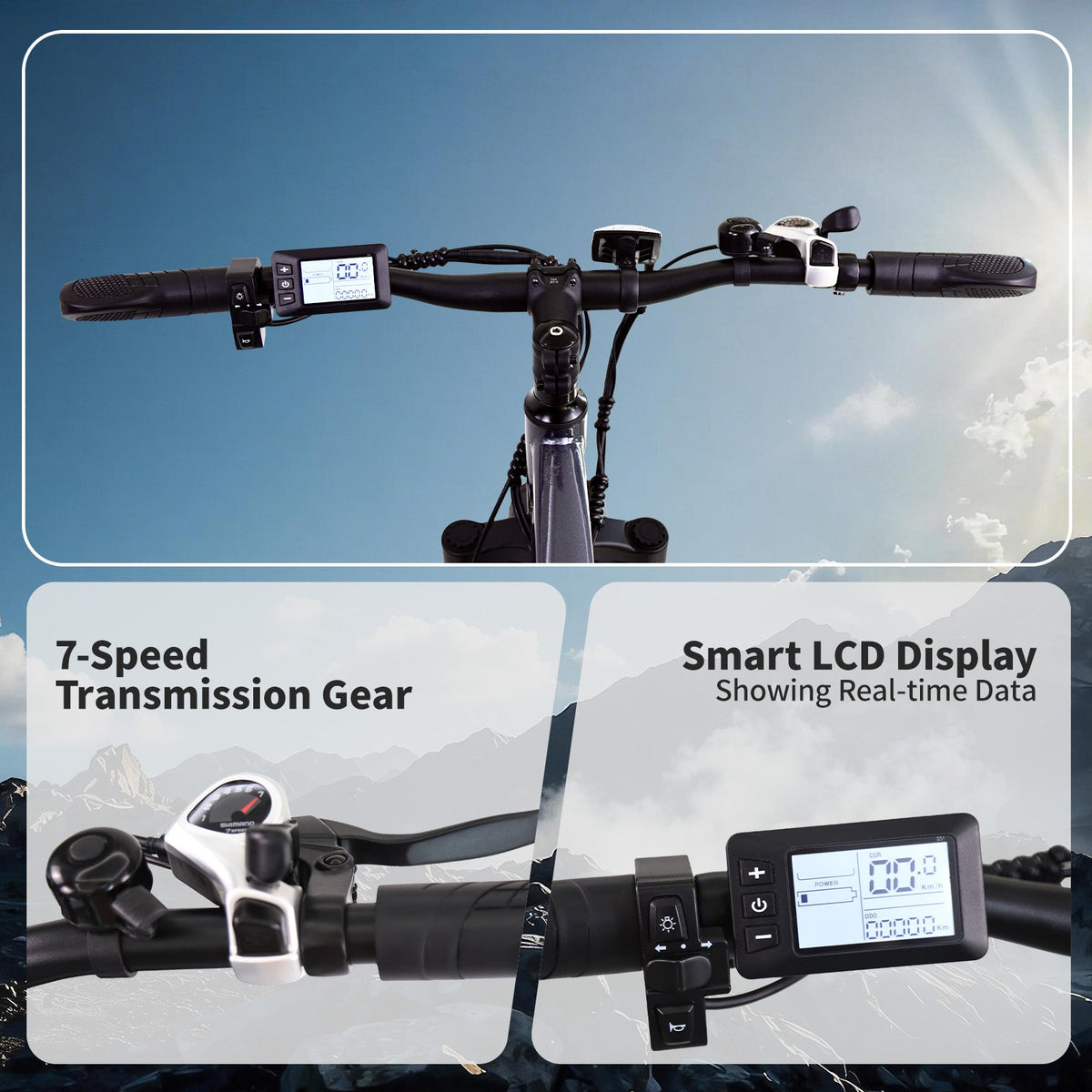 Adults Electric Bike with 26”x4“Fat Tire, 250W Motor Max. 25km/h ,48V 15.6Ah Battery Up to 70KM, | A35 Grey