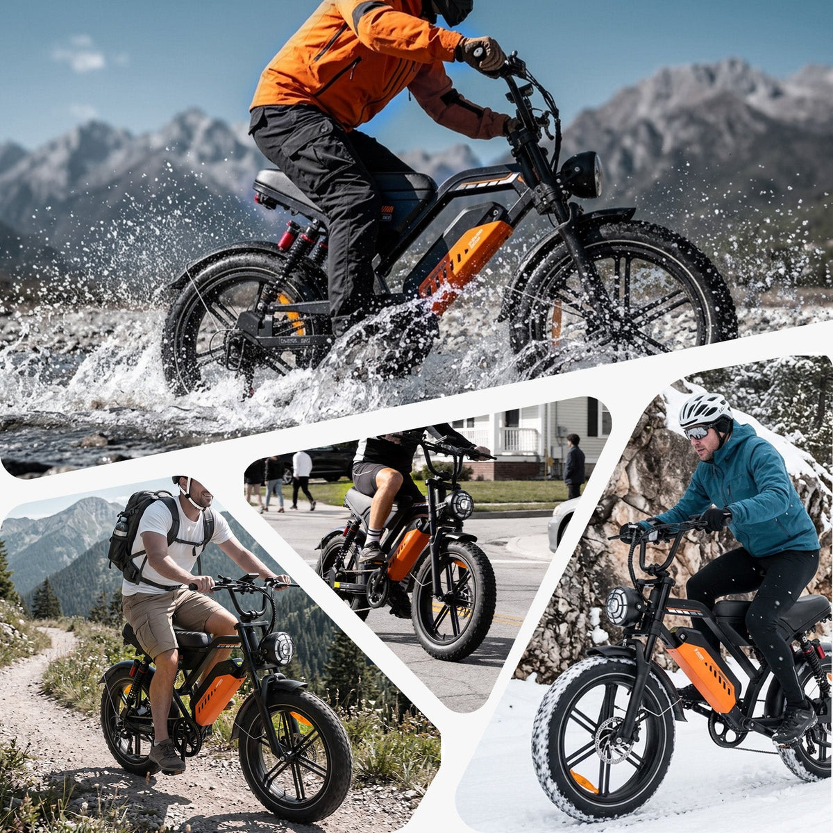 Adults Off-Road Ebike Electric Mountain Bike Black Fat E Bike| A50