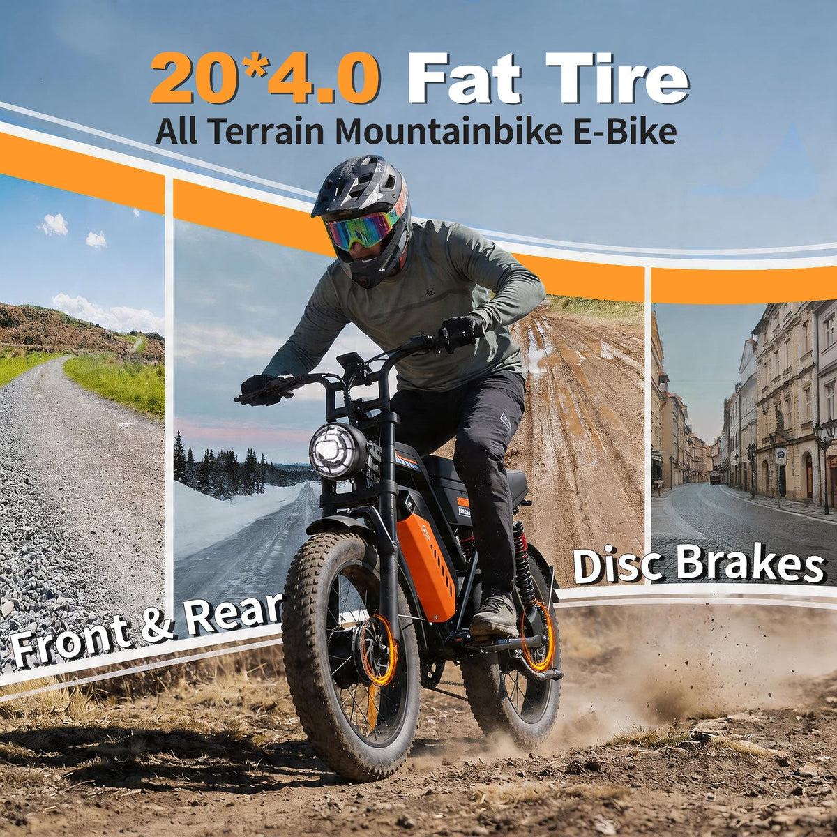 Adults Off-Road Ebike Electric Mountain Bike Black Fat E Bike| A50