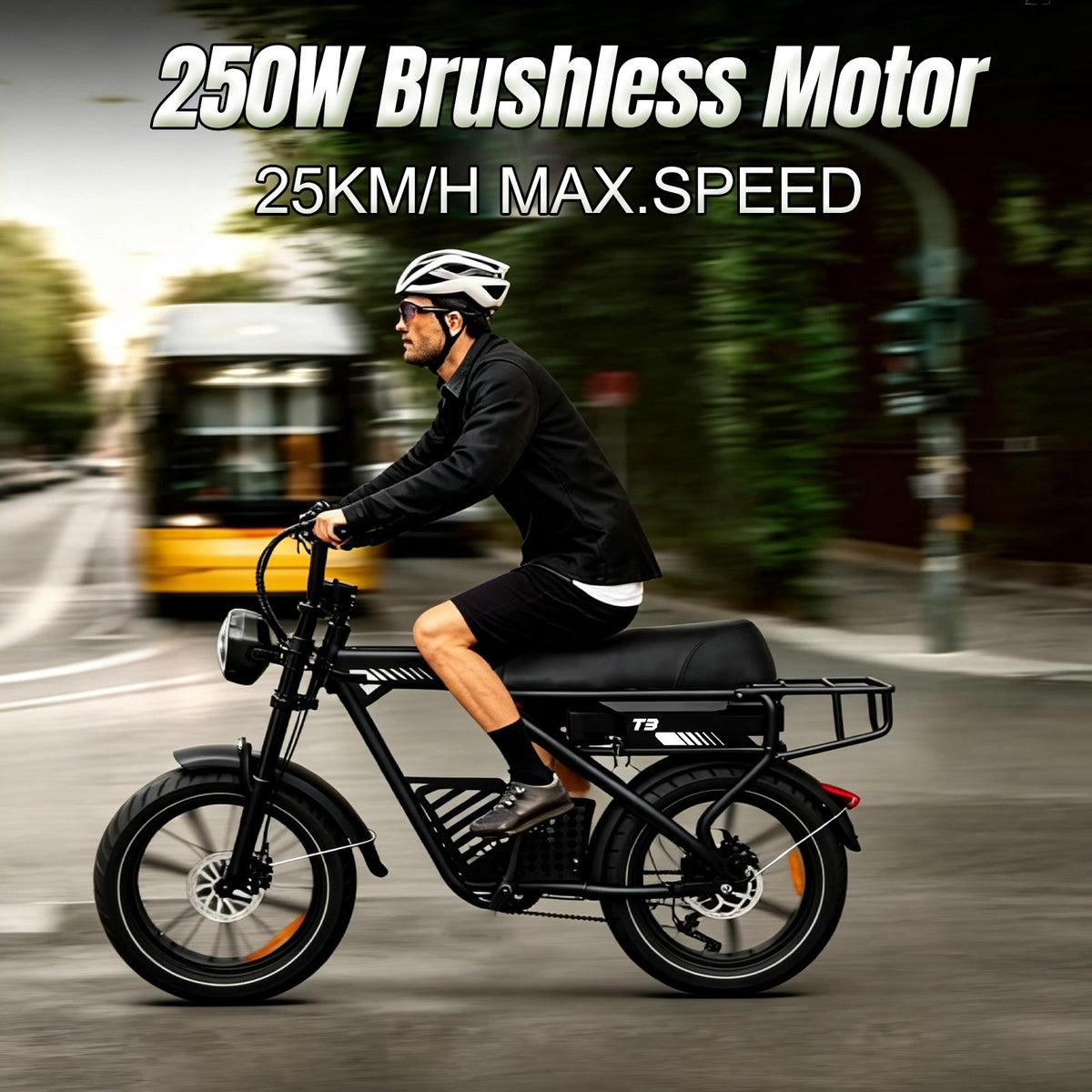 Electric Bike for Adults, 20 x 4.0 Inch Fat Tire ,Top Speed 25km/h Commuting Ebike with Shimano 7-speed | T3